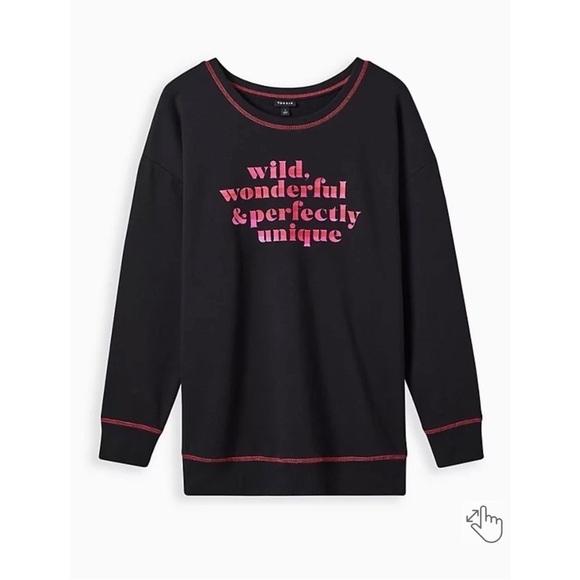 NWT TORRID Drop Shoulder Sweatshirt Soft Fleece Size 2X - Picture 5 of 8